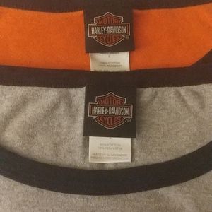 Orange and Grey Harley-Davidson maternity tops, Large